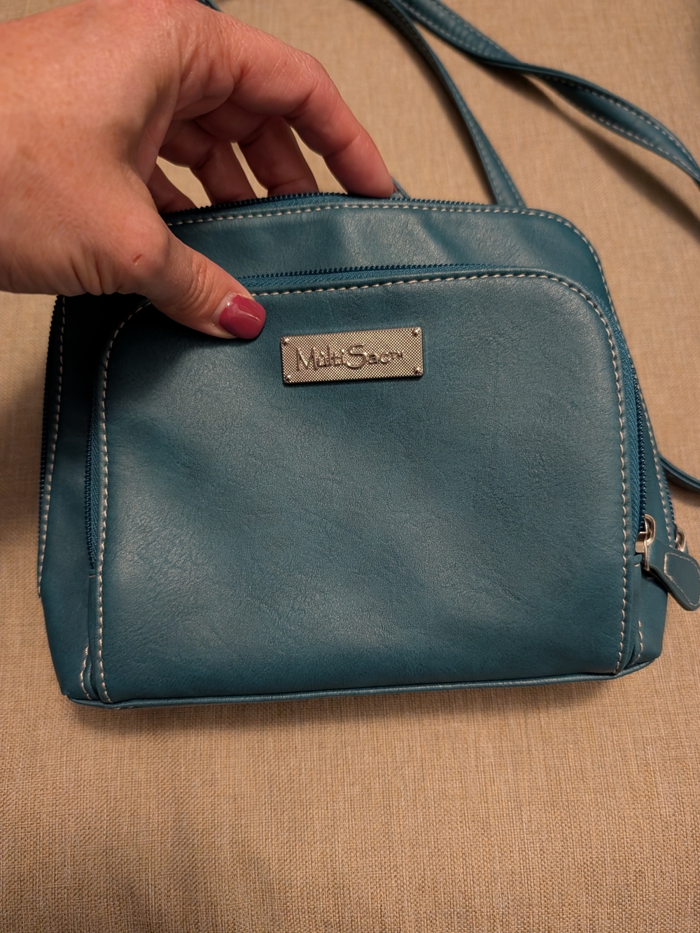 Mark & Russell Teal Crossbody Bag with Adjustable Strap